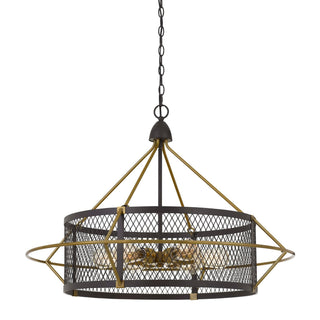 60W X 6 Caserta Metal Chandelier With Mesh Shade (Edison Bulbs Not Included)