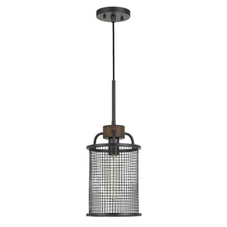 Aberdeen Mesh Metal/Wood Pendant Light (Edison Bulb Not Included)