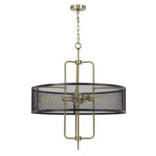 60W X 6 Leiden Metal Chandelier With Mesh Shade (Edison Bulbs Are Not Included)