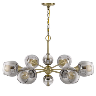 60W X 6 Pendleton Metal Chandelier With Electoral Plated Smoked Glass Shades