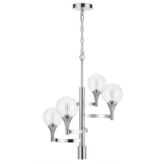 15W X 8 Milbank Metal Chandelier And Clear Round Glass Shades