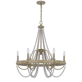 60W x 6 Macon beaded metal chandelier