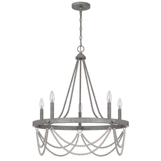 60W x 5 Anniston beaded metal chandelier