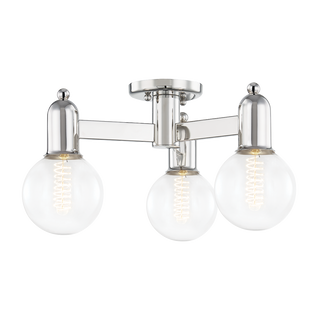 Bryce Semi Flush Polished Nickel