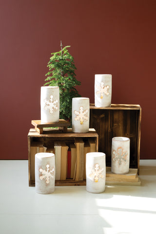 WHITE CLAY SNOWFLAKE LUMINARY