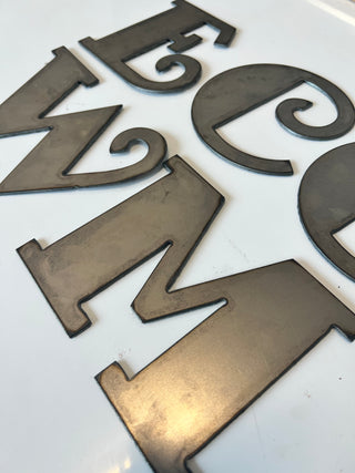 3 Inch Metal Letters and Numbers - Rusty or Natural Steel Finish - Fancy Pants