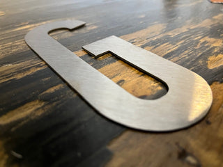 16 Inch Sea Rocks Font Metal Letters and Numbers in Natural Steel