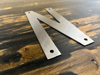 16 Inch Sea Rocks Font Metal Letters and Numbers in Natural Steel