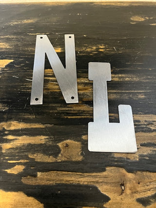 16 Inch Sea Rocks Font Metal Letters and Numbers in Natural Steel