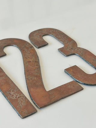 6 Inch Metal Letters and Numbers - Rusty or Natural Steel Finish - Sea Rocks Font