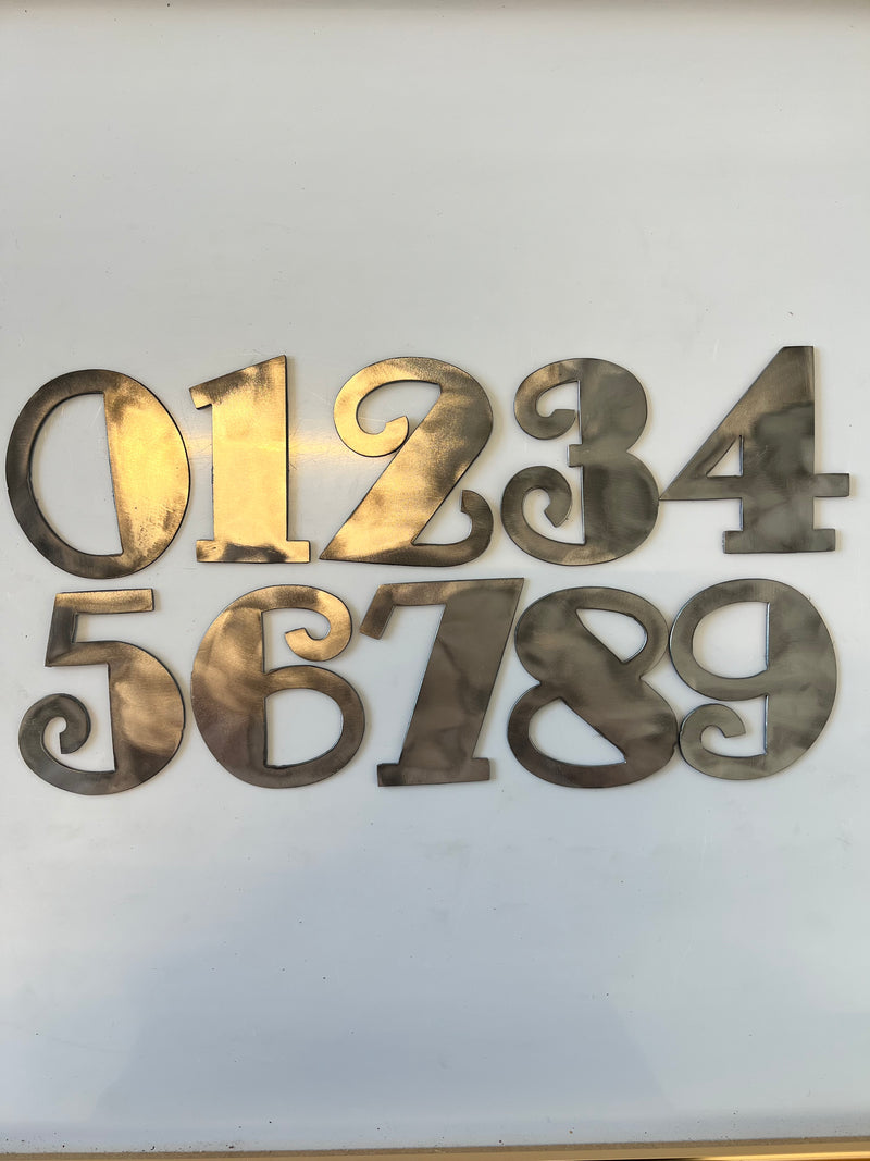 8 Inch Metal Numbers and letters - Rusty or Natural Steel Finish - Fancypants