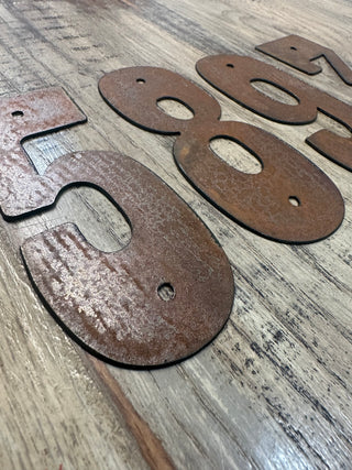 5 Inch Metal Letters and Numbers - Rusty or Natural Steel Finish - Playbill