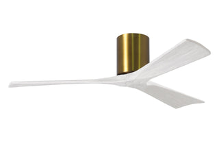 Irene-3H Series 52 Inch 3 blade paddle fan. Multiple Finish Options to choose from. Brushed Brass / Matte White Finish