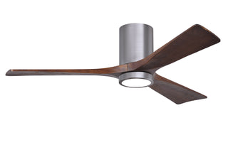 52 Inch Irene-3 three-blade paddle fan. Multiple Size and Finish Options to choose from. Brushed Pewter / Walnut Tone Finish / 52 Inch