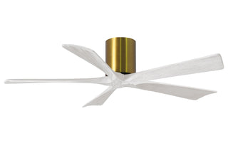 Irene-5H Series 52 Inch 5 blade paddle fan. Multiple Finish Options to choose from. Brushed Brass / Matte White Finish