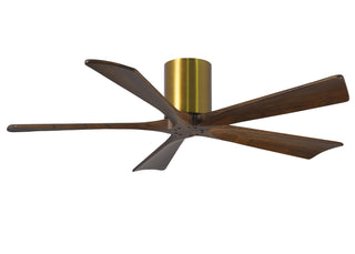 Irene-5H Series 52 Inch 5 blade paddle fan. Multiple Finish Options to choose from. Brushed Brass / Walnut Tone Finish