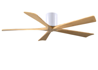 Irene-5H Series 60 Inch 5 blade paddle fan. Multiple Finish Options to choose from. Matte White / Light Maple Finish