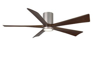 Irene-5HLK Series 60 Inch 5 blade paddle fan. Multiple Finish Options to choose from. Brushed Nickel / Walbut