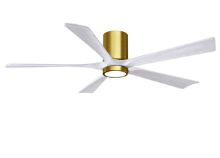 Irene-5HLK Series 60 Inch 5 blade paddle fan. Multiple Finish Options to choose from. Brushed Brass / Matte White