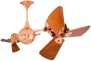 Italo Ventania 62 Inch Wood 360° dual headed rotational ceiling fan. Multiple Finish Options to choose from.