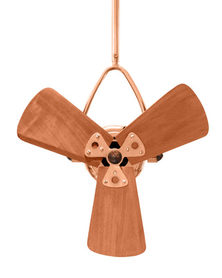 Jarold Direcional ceiling fan. Multiple Finish Options to choose from. Polished Copper / Mahogany Finish / 16 Inch