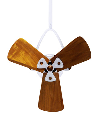 Jarold Direcional ceiling fan. Multiple Finish Options to choose from. Gloss White / Mahogany Finish / 16 Inch