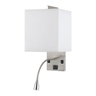 60W Metal Wall Lamp With Gooseneck Reading Light