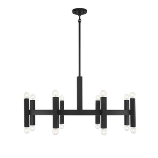 16-Light Chandelier in Matte Black Matte Black