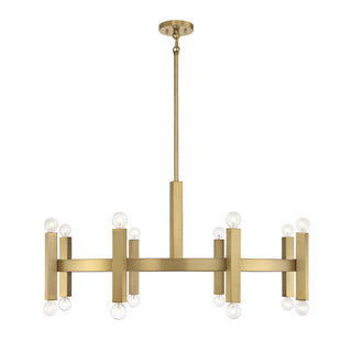 16-Light Chandelier in Natural Brass Natural Brass