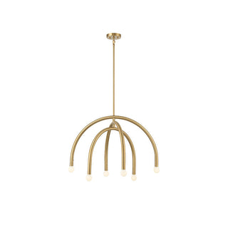 6-Light Chandelier in Natural Brass Natural Brass