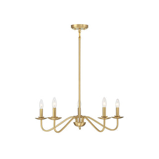 5-Light Chandelier in Natural Brass Natural Brass