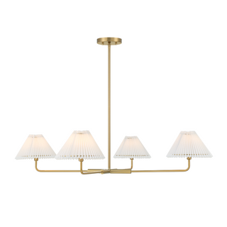 4-Light Chandelier in Natural Brass Natural Brass