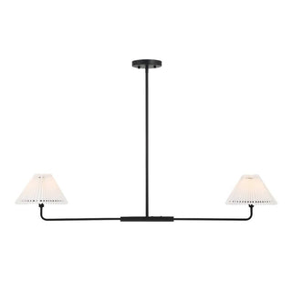 2-Light Linear Chandelier in Matte Black Matte Black