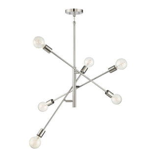 6-Light Chandelier in Polished Nickel Polished Nickel