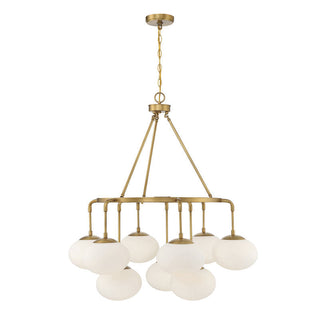 9-Light Chandelier in Natural Brass Natural Brass