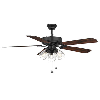 52" 3-Light Ceiling Fan in Matte Black Matte Black