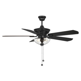 52" 2-Light Outdoor Ceiling Fan in Matte Black Matte Black