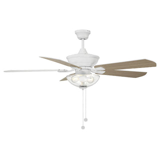 52" 2-Light Outdoor Ceiling Fan in White White