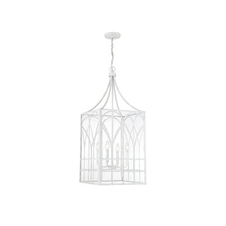 4-Light Pendant in Distressed White Distressed White