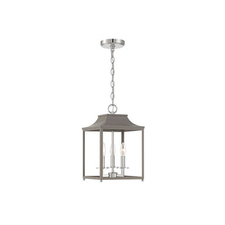 3-Light Pendant in Gray with Polished Nickel Gray with Polished Nickel