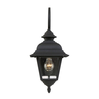 1-Light Outdoor Wall Lantern in Textured Black Textured Black