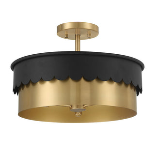 3-Light Ceiling Light in Matte Black and Natural Brass Matte Black and Natural Brass