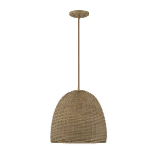 1-Light Pendant in Natural Wicker Natural Wicker