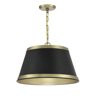 3-Light Pendant in Matte Black with Natural Brass Matte Black with Natural Brass