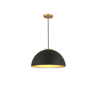 1-Light Pendant in Matte Black with Natural Brass Matte Black with Natural Brass