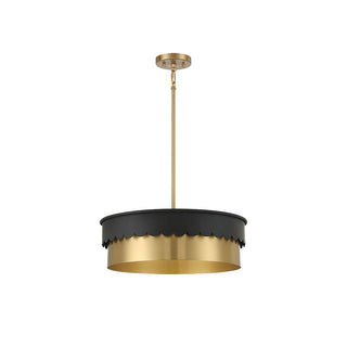 4-Light Pendant in Matte Black and Natural Brass Matte Black and Natural Brass