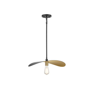 1-Light Pendant in Matte Black and Painted Gold Matte Black and Painted Gold