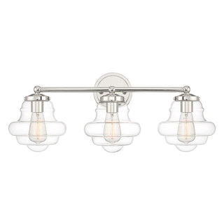 3-Light Bathroom Vanity Light in Polished Nickel Polished Nickel