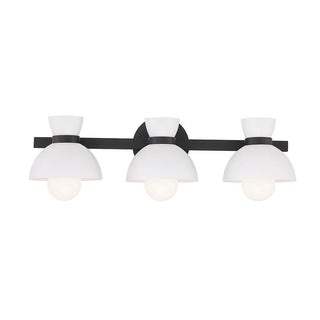 3-Light Bathroom Vanity Light in Matte Black Matte Black