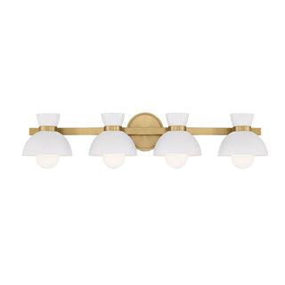 4-Light Bathroom Vanity Light in Natural Brass Natural Brass